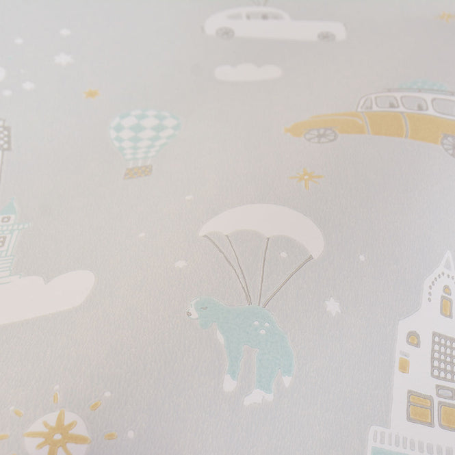 輸入壁紙 Majvillan / Wish upon your dreams / Above the clouds soft grey 131-01