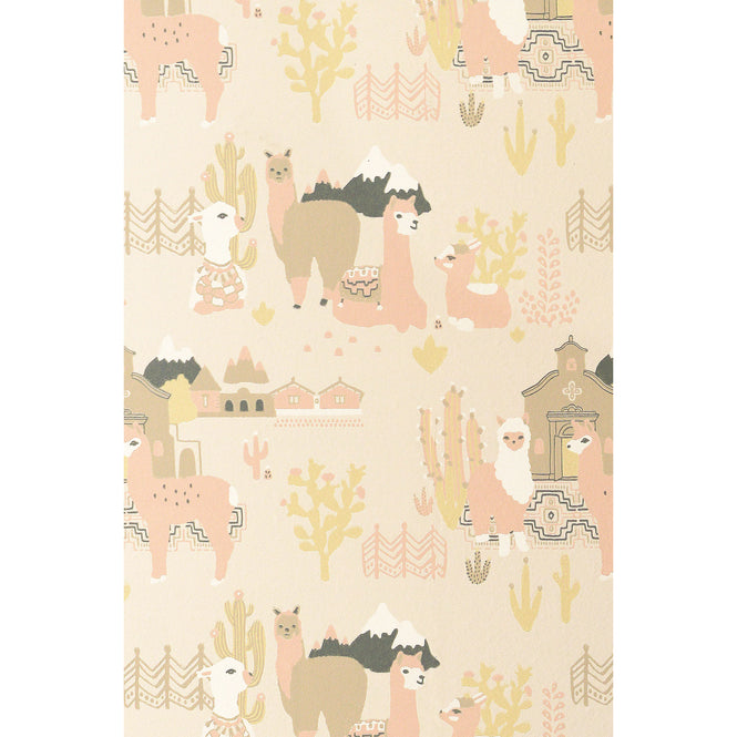 輸入壁紙 Majvillan / the Poetry collection / Lama Village light sunny pink 143-03