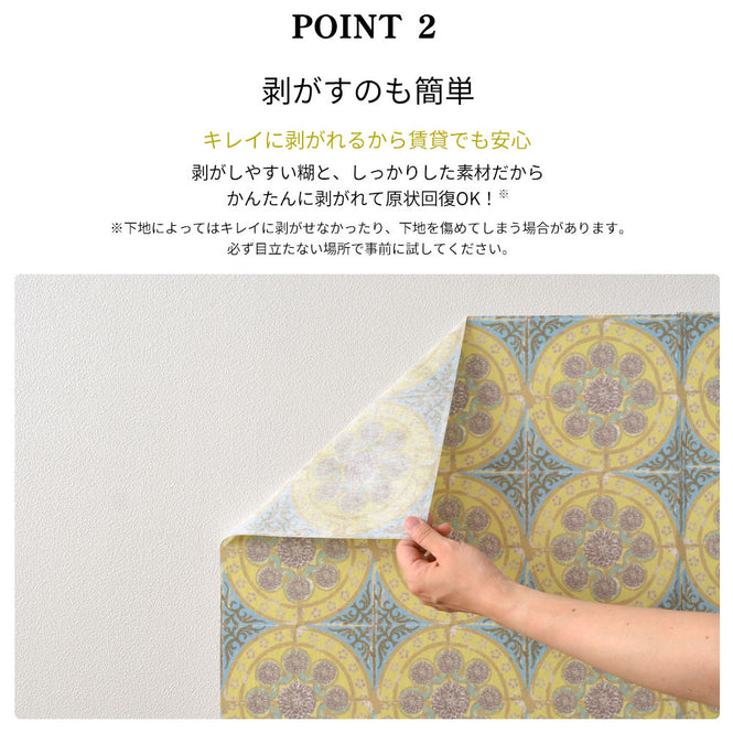 はがせる 壁紙 【Hattan Pattern】Louise Body / Patchwork Jade HLBY-07(6枚セット)
