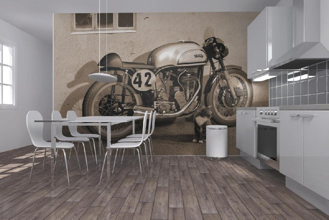 PHOTOWALL / Two Cats and a Mouse Sepia (e12014)