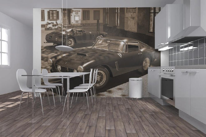 PHOTOWALL / 250GT's in Italy Piazza Trademark Sepia (e12072)