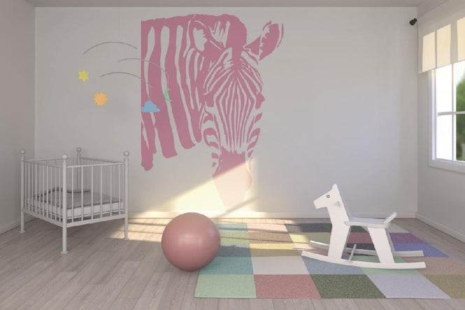 PHOTOWALL / Watching Zebra - Pink (e1772)