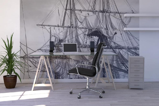PHOTOWALL / Sailing Ship - b/w (e19413)
