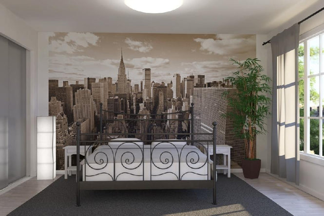 PHOTOWALL / Above Manhattan - Sepia (e19887)