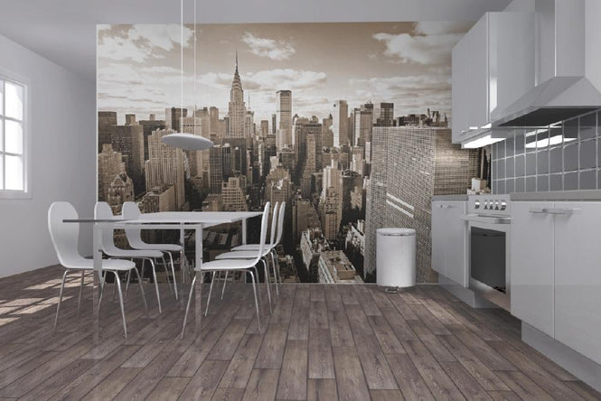 PHOTOWALL / Above Manhattan - Sepia (e19887)