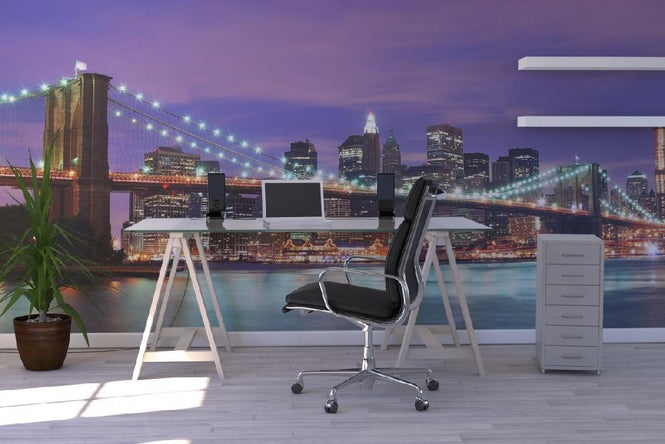 PHOTOWALL / Brooklyn Bridge at Night (e20414)