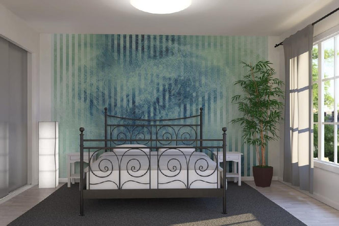 PHOTOWALL / Liquid Lines - Green Blue (e20480)