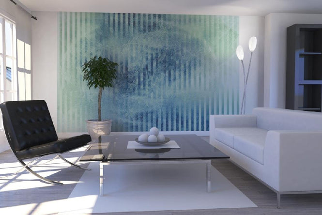 PHOTOWALL / Liquid Lines - Green Blue (e20480)