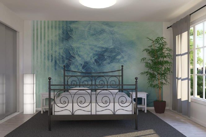 PHOTOWALL / Liquid Lines - Blue Green (e20481)