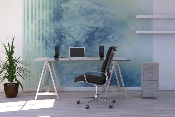 PHOTOWALL / Liquid Lines - Blue Green (e20481)