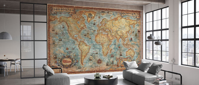 PHOTOWALL / Modern World Antique Map (e21481)