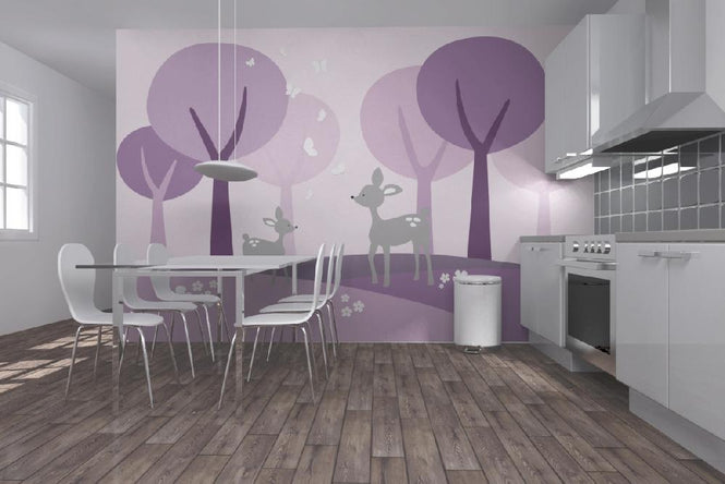 PHOTOWALL / Deer in Woods - Purple (e21544)