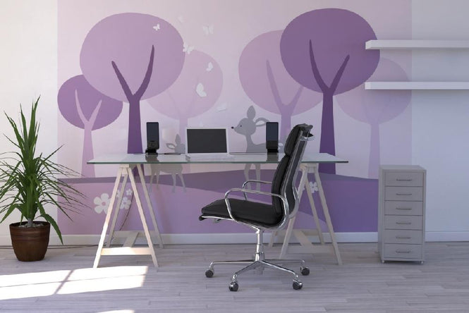 PHOTOWALL / Deer in Woods - Purple (e21544)