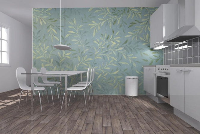 PHOTOWALL / Leaves on Blue (e22243)