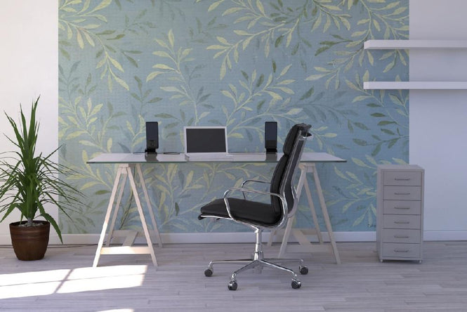 PHOTOWALL / Leaves on Blue (e22243)