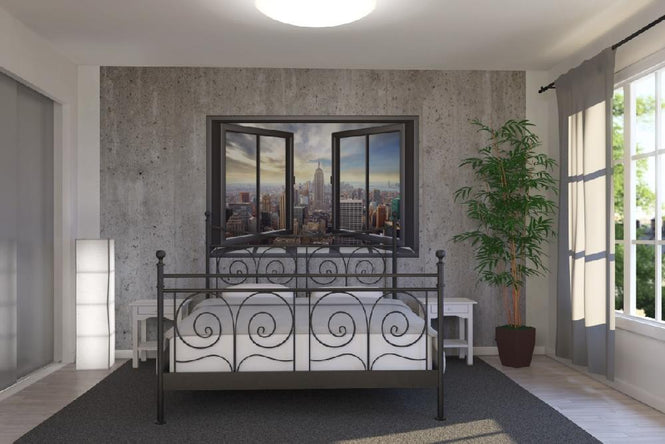 PHOTOWALL / New York Through Window - Concrete Wall (e22319)