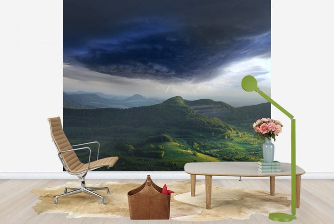 PHOTOWALL / Green Landscape Thunderstorm (e22434)