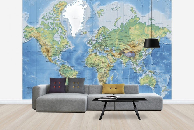 PHOTOWALL / World Map Detailed (e22619)