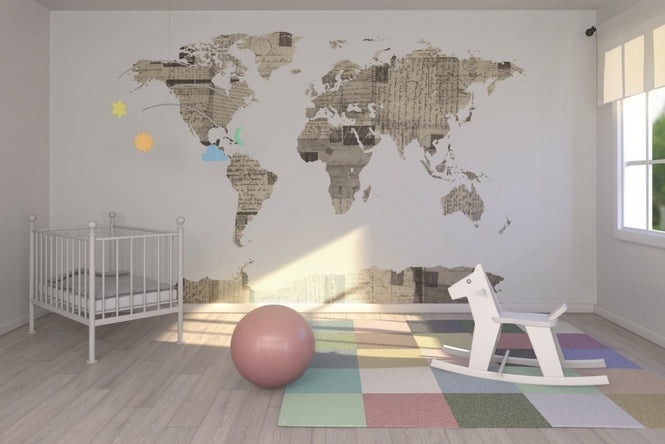 PHOTOWALL / Old Postcards World Map (e22676)
