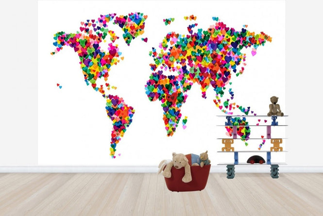 PHOTOWALL / Hearts World Map (e22706)