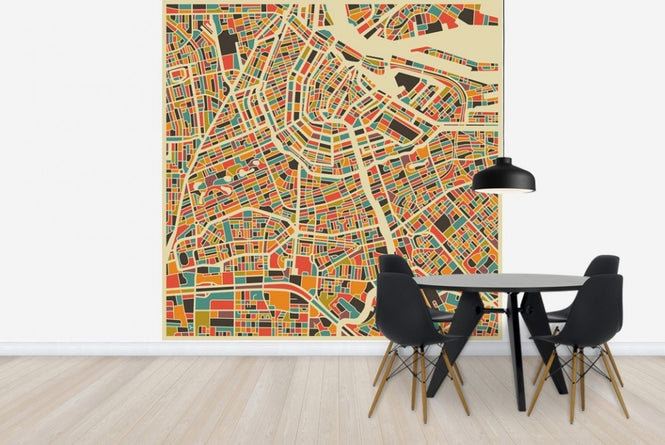 PHOTOWALL / Multicoloured Map - Amsterdam (e22726)