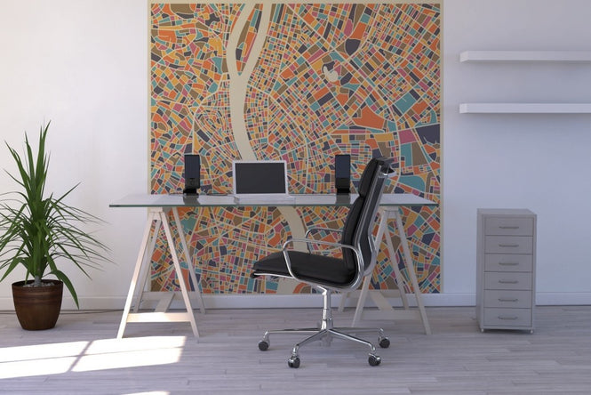 PHOTOWALL / Multicoloured Map - Budapest (e22730)