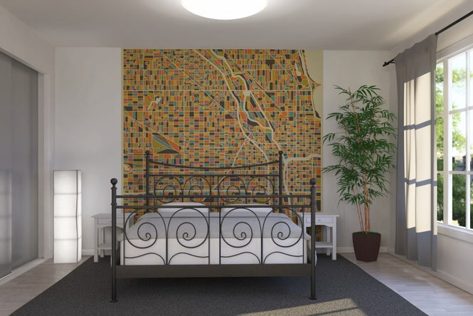 PHOTOWALL / Multicoloured Map - Chicago (e22732)