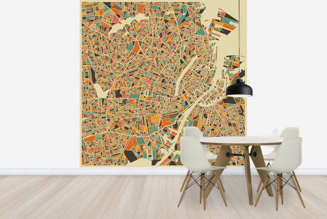 PHOTOWALL / Multicolor Map - Copenhagen (e22733)