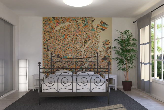 PHOTOWALL / Multicolor Map - Copenhagen (e22733)