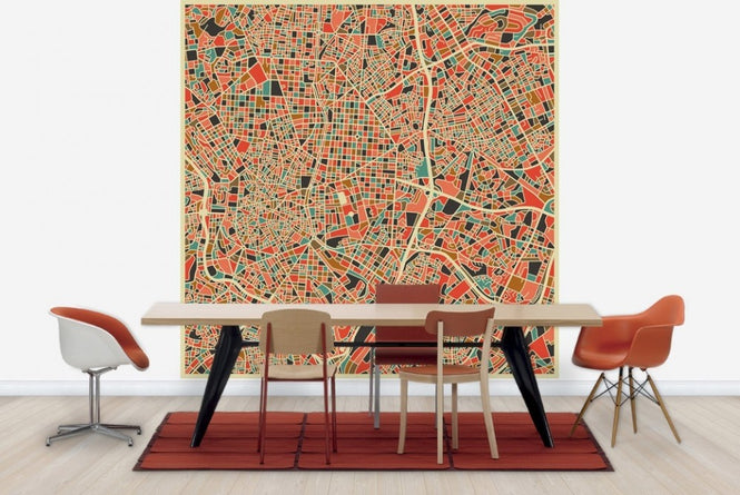 PHOTOWALL / Multicolour Map - Madrid (e22738)