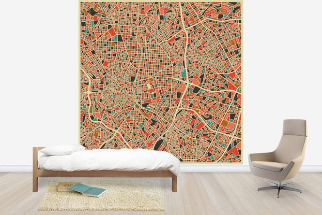 PHOTOWALL / Multicolour Map - Madrid (e22738)