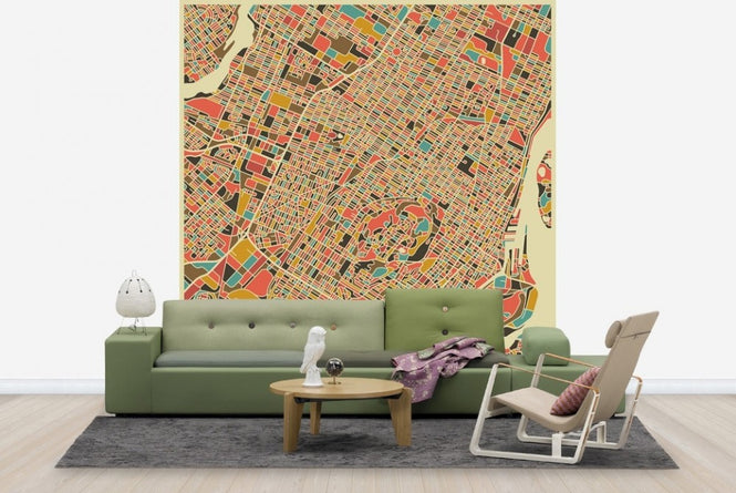 PHOTOWALL / Multicoloured Map - Montreal (e22741)