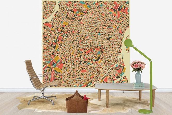 PHOTOWALL / Multicoloured Map - Montreal (e22741)