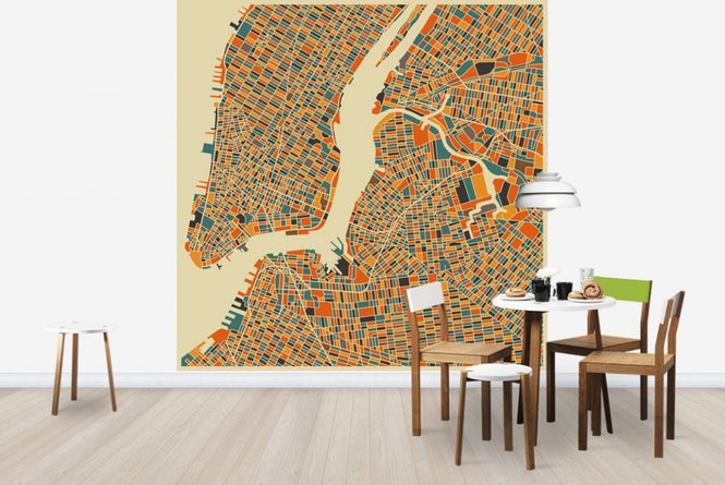 PHOTOWALL / Multicolour Map - New York (e22743)