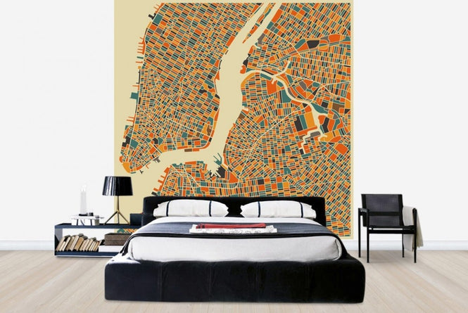 PHOTOWALL / Multicolour Map - New York (e22743)