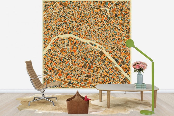 PHOTOWALL / Multicoloured Map - Paris (e22744)