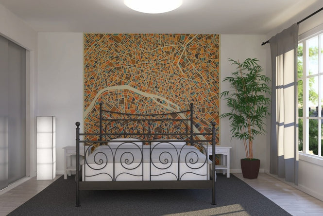 PHOTOWALL / Multicoloured Map - Paris (e22744)