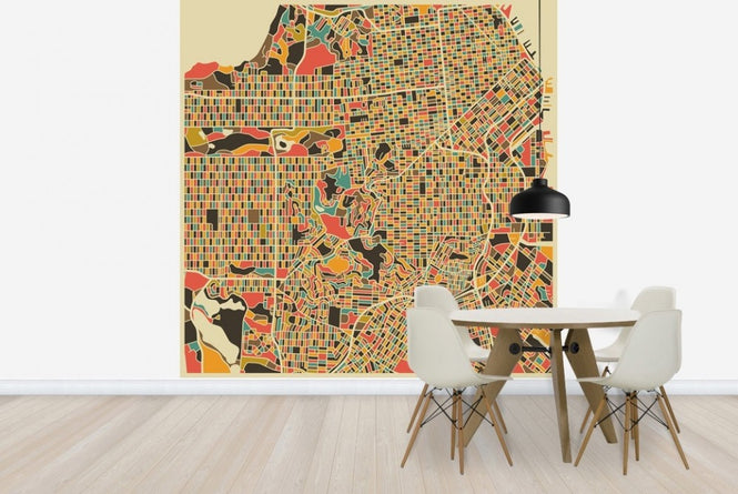 PHOTOWALL / Multicolour Map - San Francisco (e22748)