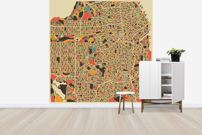 PHOTOWALL / Multicolour Map - San Francisco (e22748)