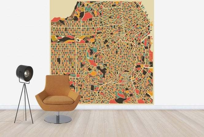 PHOTOWALL / Multicolour Map - San Francisco (e22748)