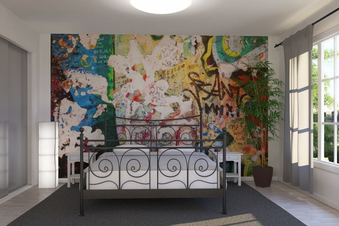 PHOTOWALL / Part of Berlin Wall with Grunge Graffiti - Potsdamer Platz (e22799)