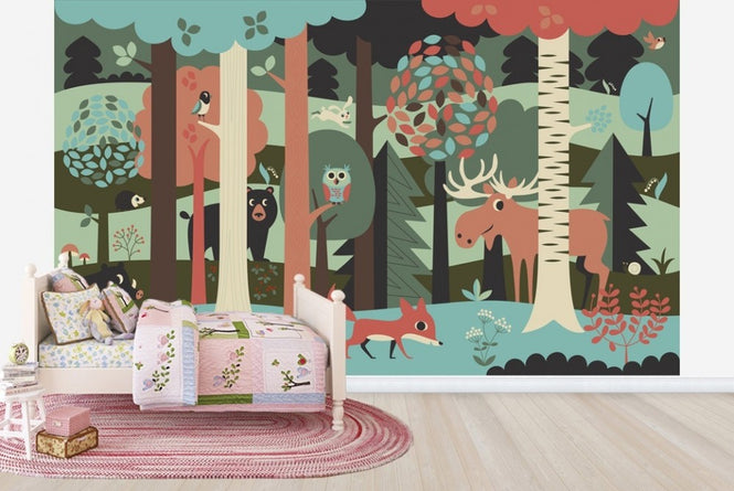 PHOTOWALL / In the Forest - Turquoise (e22831)