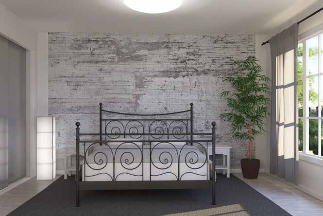 PHOTOWALL / White and Black Stone Wall (e23059)