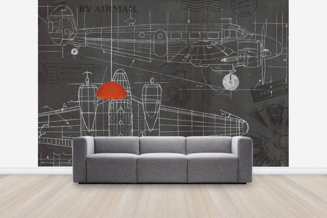 PHOTOWALL / Plane Blueprint (e23331)