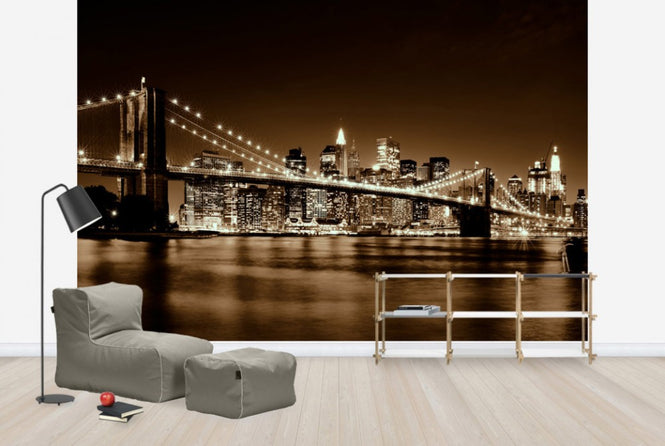 PHOTOWALL / Brooklyn Bridge - Yellow (e23583)