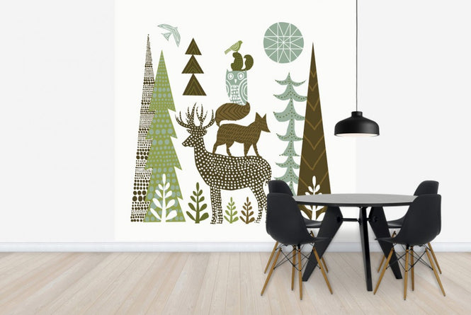 PHOTOWALL / Forest Folklore Green Animals 1 (e23483)