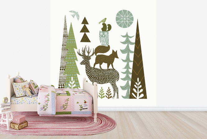 PHOTOWALL / Forest Folklore Green Animals 1 (e23483)