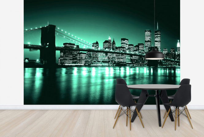 PHOTOWALL / Brooklyn Bridge - Green (e24036)