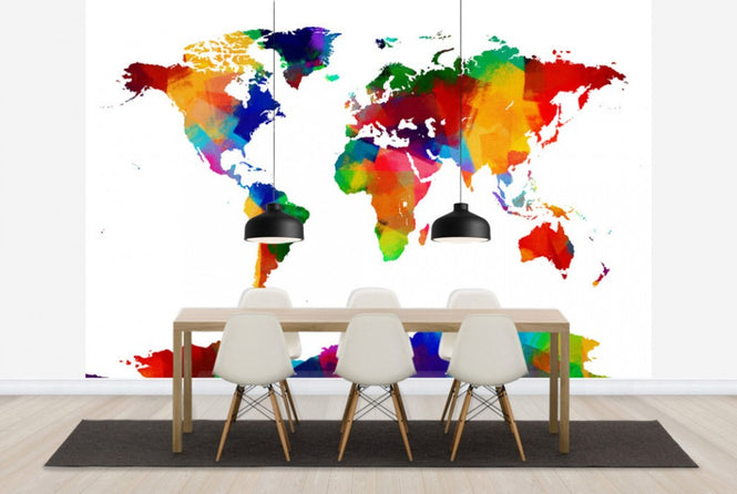 PHOTOWALL / Sponge Paint World Map (e24213)