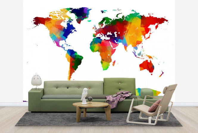PHOTOWALL / Sponge Paint World Map (e24213)